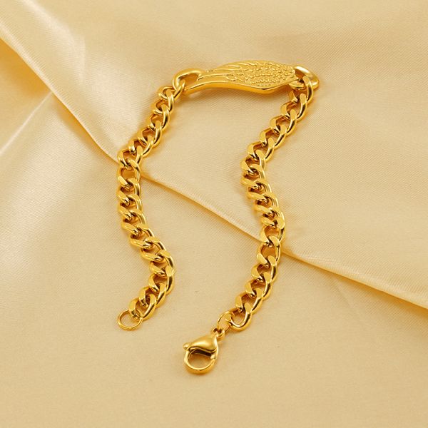 1 piece simple series classic stainless steel 18k gold color plated unisex chain bracelets